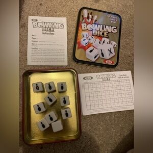 Pre-owned Bowling Dice Game Ideal 2013 Tin Carrying Case Game